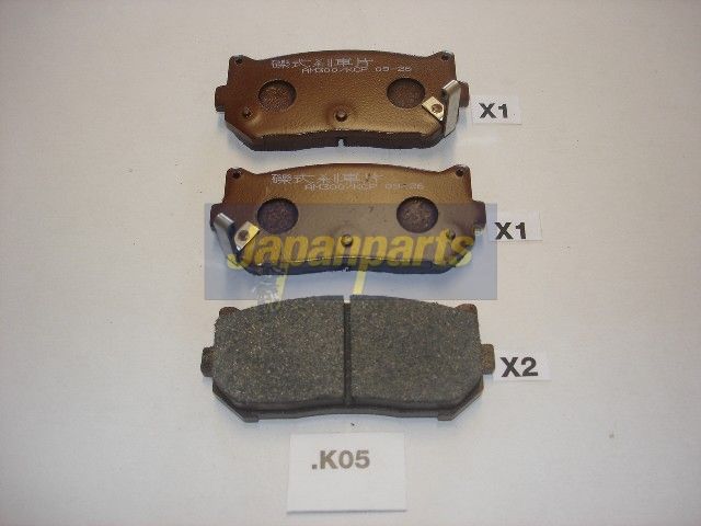 JAPANPARTS Stabdžių trinkelių rinkinys, diskinis stabdys