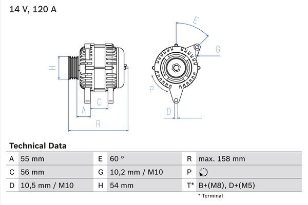 Генератор, Bosch 0986044410