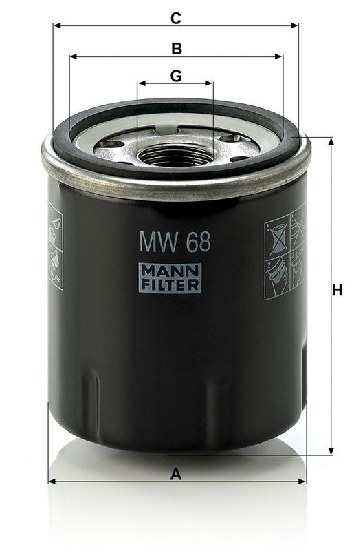 Õlifilter, MANN-FILTER MW 68
