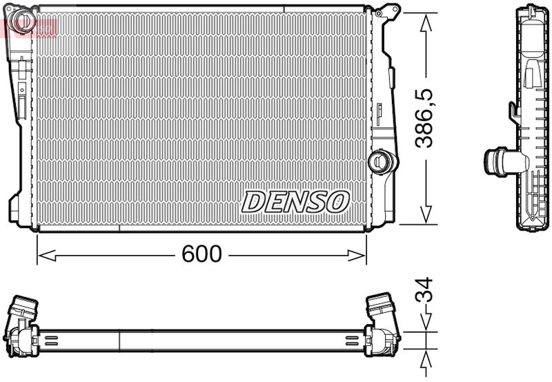 Радіатор, система охолодження двигуна, Denso DRM05122