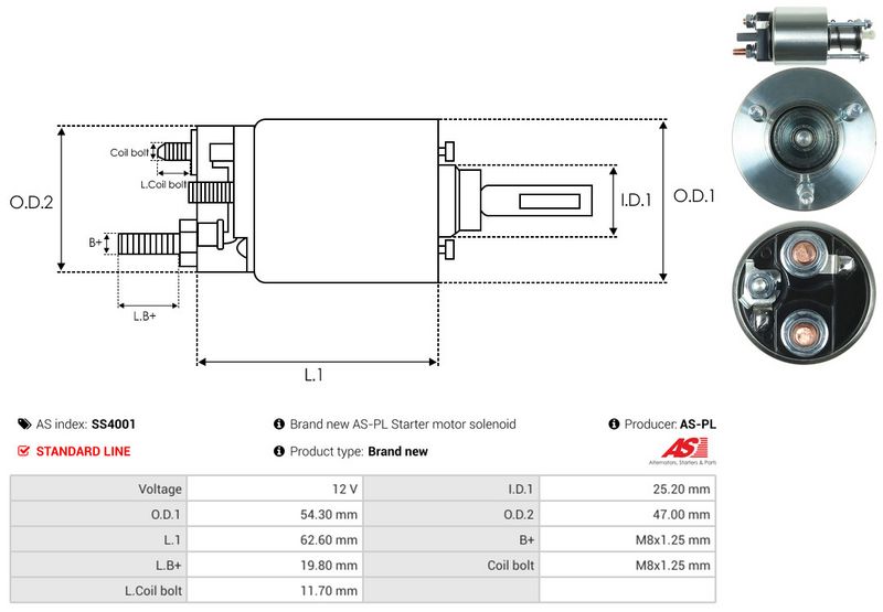 AS-PL SS4001 Solenoid Switch, starter