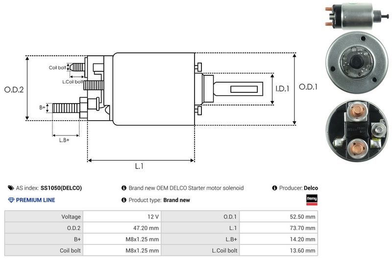 AS-PL SS1050(DELCO) Solenoid Switch, starter