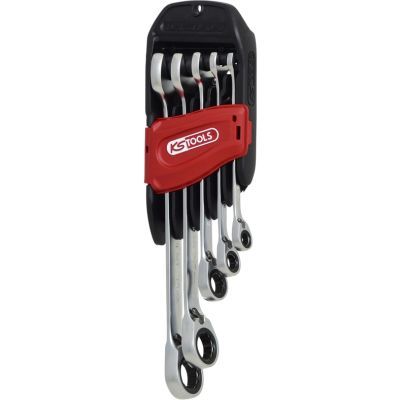 KS TOOLS Terkšlinių veržliarakčių komplek, uždarais / atvirais galais