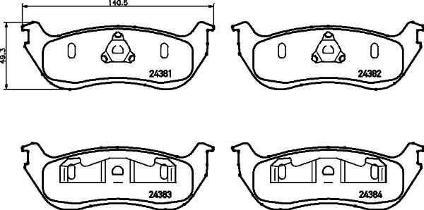 HELLA fékbetétkészlet, tárcsafék 8DB 355 012-481