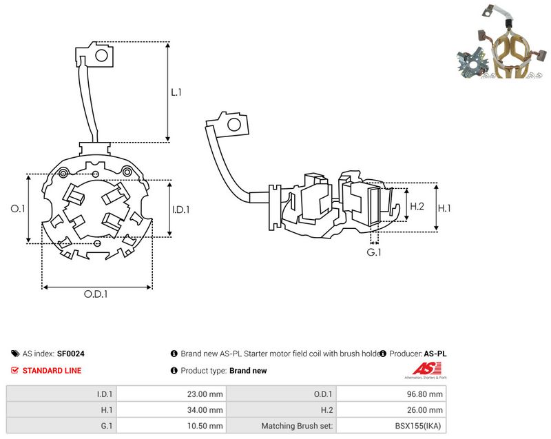 AS-PL SF0024 Holder, carbon brushes