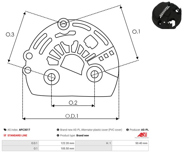 Kaitsekate, generaator, AS-PL APC3017