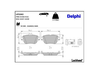 DELPHI LP3262 Brake Pad Set, disc brake