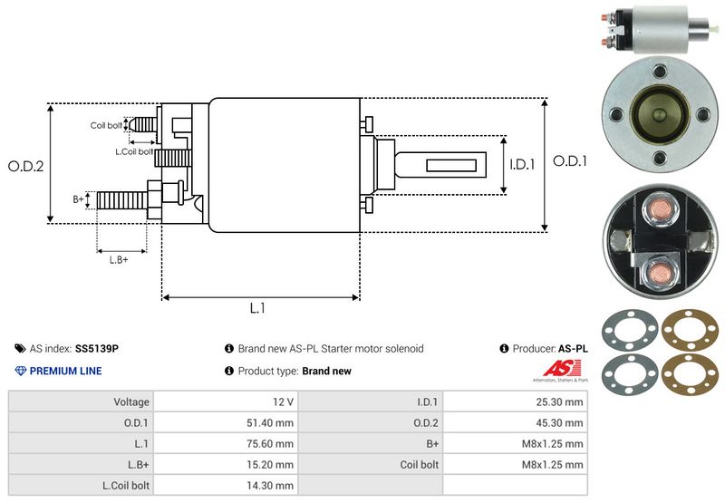 AS-PL SS5139P Solenoid Switch, starter