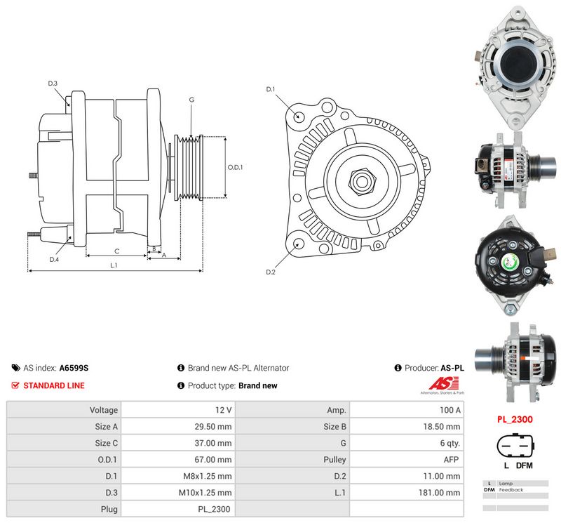 Generaator, AS-PL A6599S