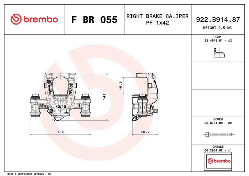 BREMBO FBR055 Brake Caliper