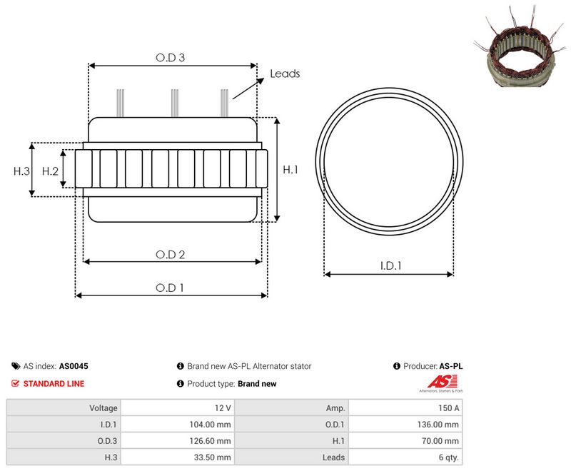 Staator, generaator, AS-PL AS0045