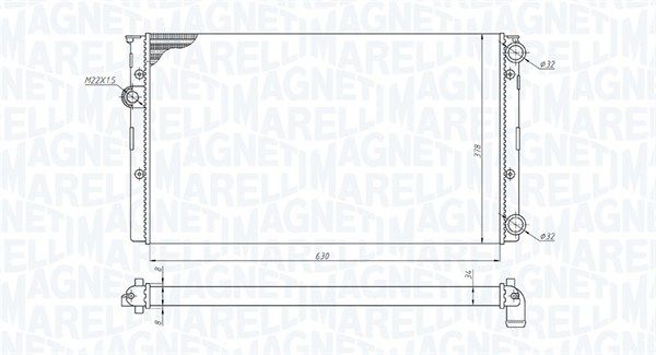 MAGNETI MARELLI Volkswagen радиатор двигателя Golf III 1.6/2.0 91-