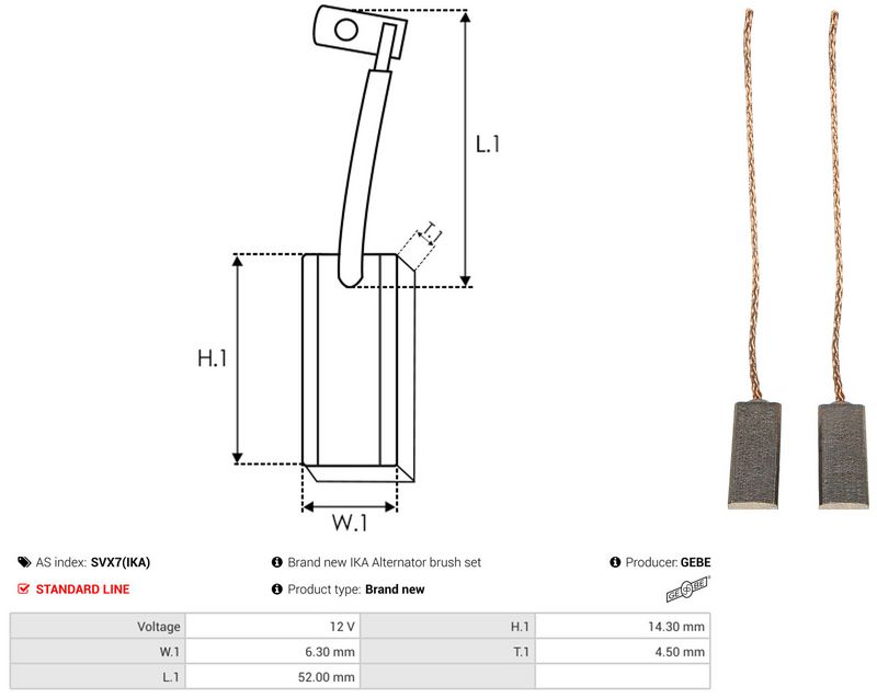 AS-PL SVX7(IKA) Carbon Brush, alternator