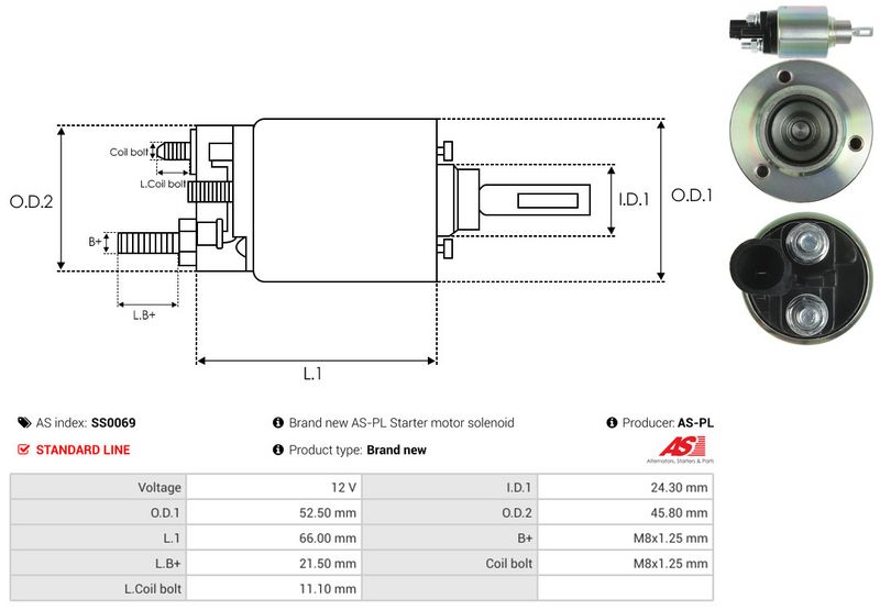 Magnetlülitus, starter, AS-PL SS0069