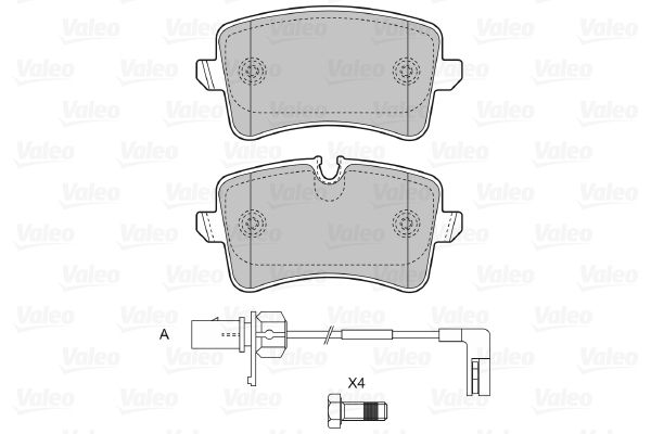 Комплект гальмівних накладок, дискове гальмо, Valeo 601378