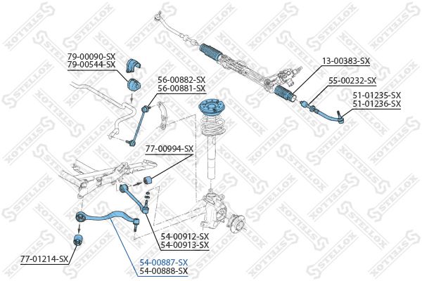 STELLOX 54-00887-SX Control/Trailing Arm, wheel suspension