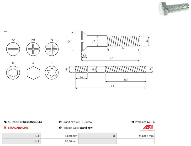 AS-PL SRS6044S(BULK) Repair Set, alternator