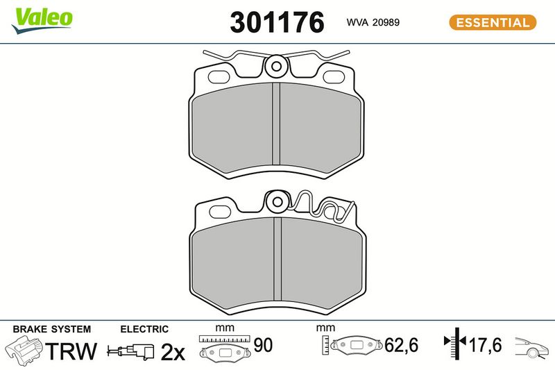 комплект спирачно феродо, дискови спирачки VALEO