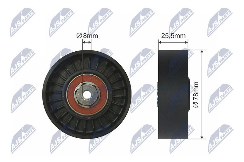 NTY RNK-VW-004 Deflection/Guide Pulley, V-ribbed belt