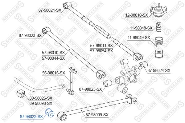 STELLOX 87-98022-SX Mounting, control/trailing arm