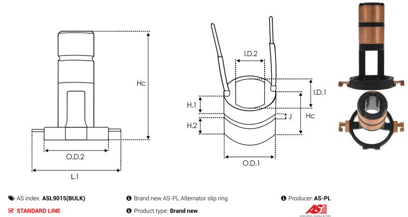 Rõngas, generaator, AS-PL ASL9015(BULK)