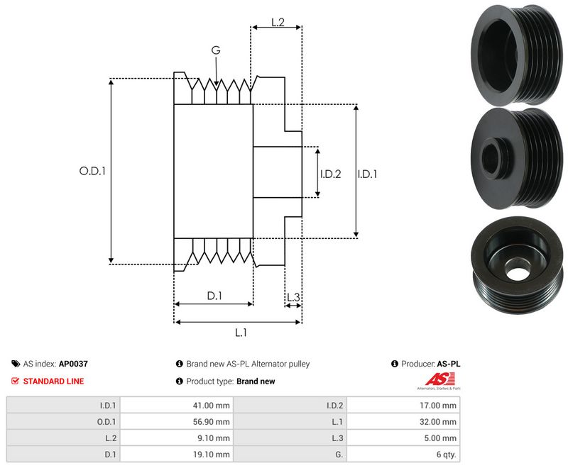 Rihmaratas, generaator, AS-PL AP0037