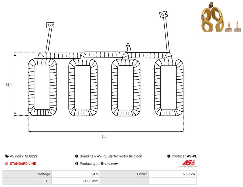 AS-PL SF0029 Field Winding, starter