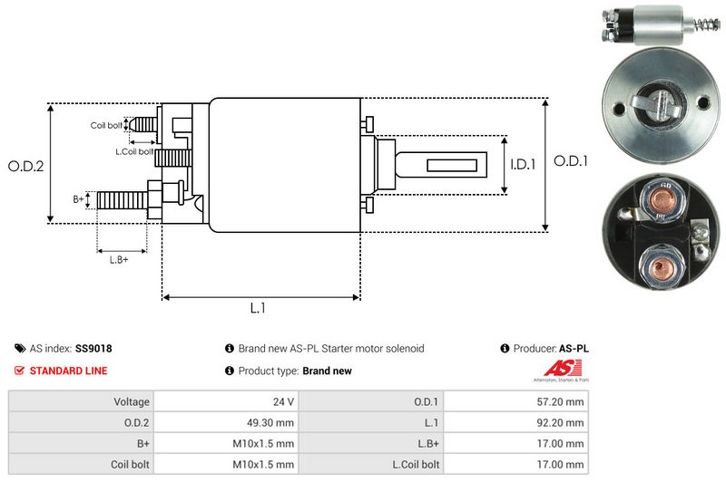 Magnetlülitus, starter, AS-PL SS9018