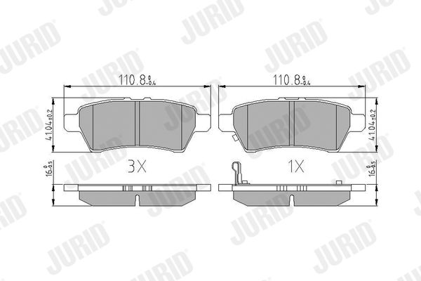 JURID NISSAN Тормозные колодки задний Pathfinder 05