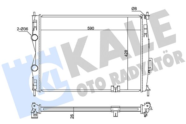 KALE NISSAN радиатор охлаждения Qashqai 1.6/2.0 07-