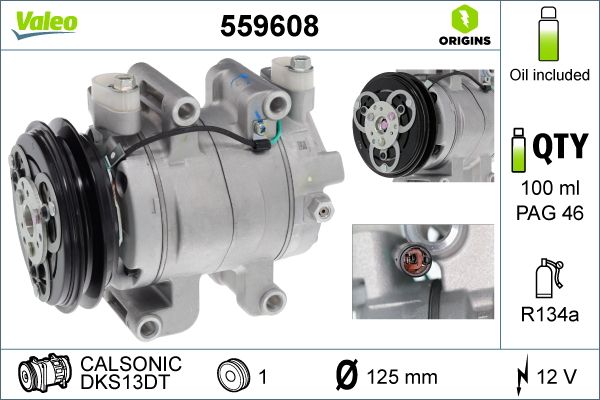 VALEO Compressor, airconditioning 559608