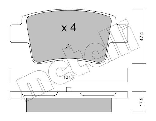 Plaquettes+de+frein+à+disque METELLI 22-0705-0