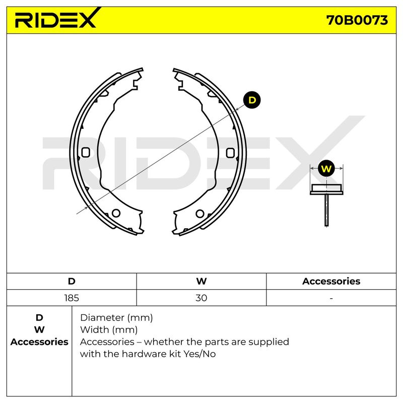 комплект спирачна челюст RIDEX