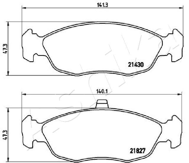 Комплект гальмівних накладок, дискове гальмо, Ashika 50-00-0633