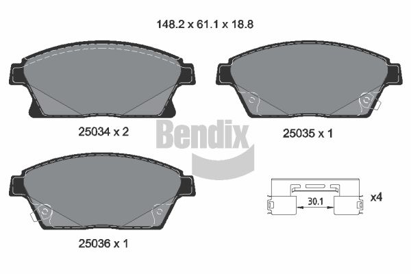 BENDIX Braking fékbetétkészlet, tárcsafék BPD1051