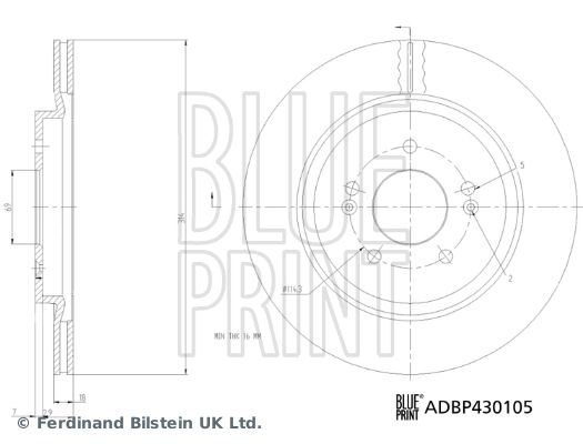 Гальмівний диск, Blue Print ADBP430105