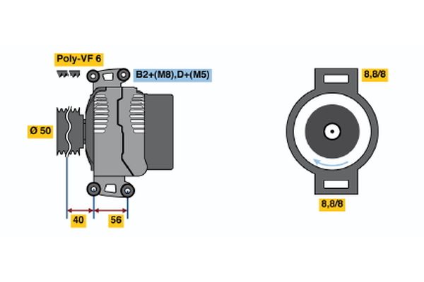 BOSCH 0 986 043 660 Alternator