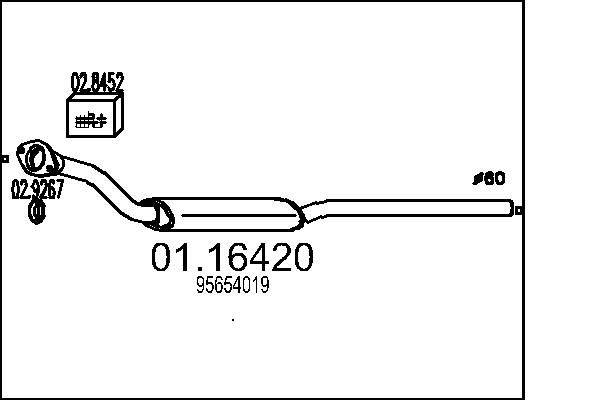 MTS kipufogócső 01.16420