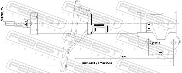 FEBEST 12110-018FL Shock Absorber