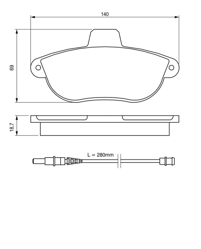 Piduriklotsi komplekt, ketaspidur, BOSCH 0 986 424 415