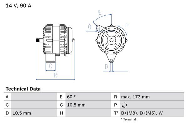 Генератор, Bosch 0986046000