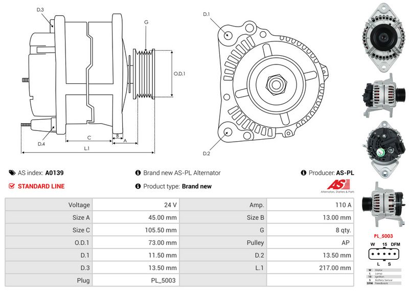 AS-PL A0139 Alternator