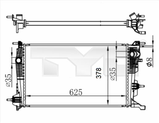 Радіатор, система охолодження двигуна, Tyc 728-0065-R