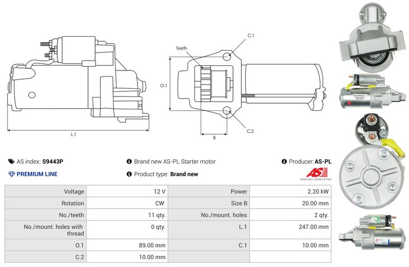 AS-PL S9443P Starter
