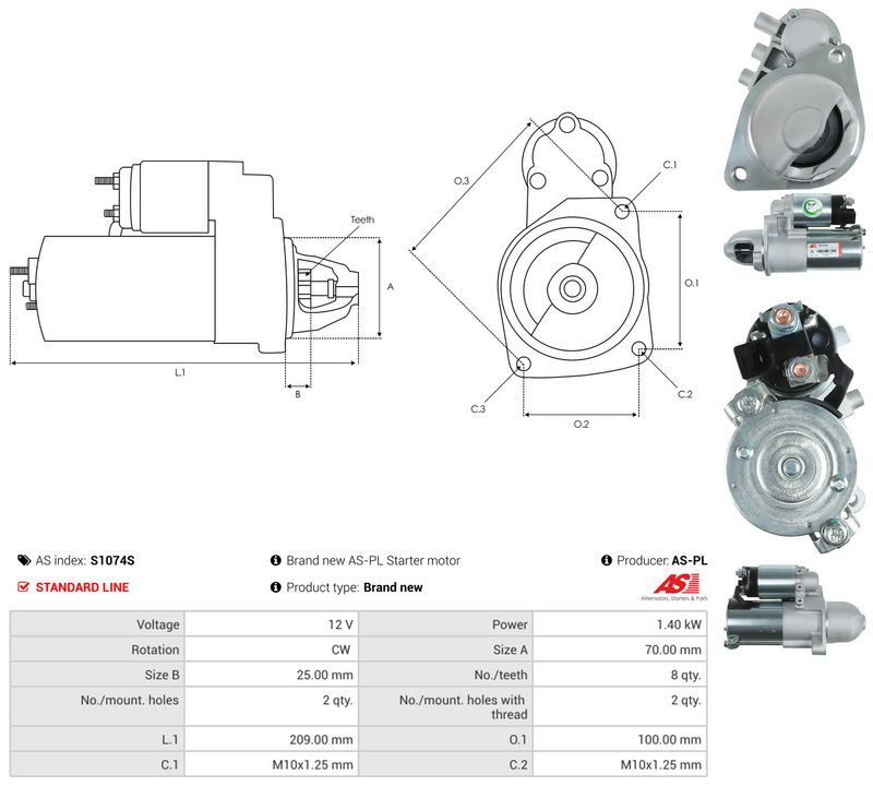 Starter, AS-PL S1074S
