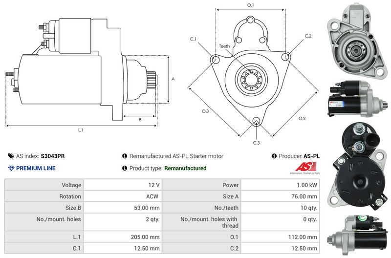 AS-PL S3043PR Starter