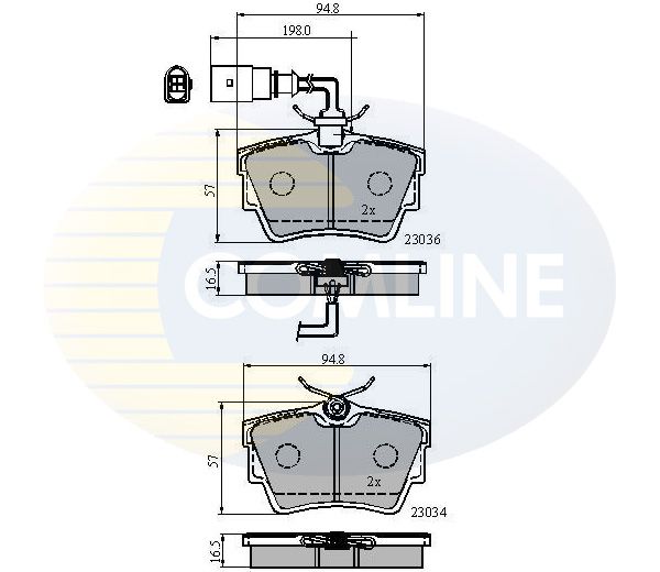 Комплект гальмівних накладок, дискове гальмо, Comline CBP1874