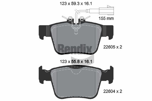 BENDIX Braking fékbetétkészlet, tárcsafék BPD2592