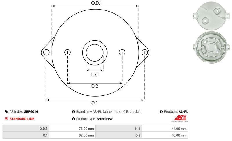 AS-PL SBR6016 Starter Lid, carburettor