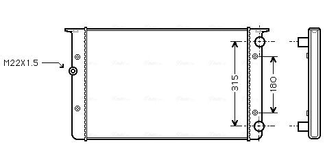 Радіатор, система охолодження двигуна, Ava VNA2105